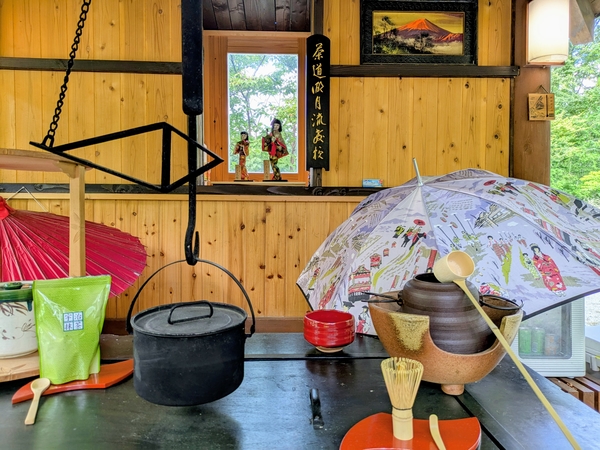 エクセルヴィラ河口湖 露天風呂 檜 焚き火